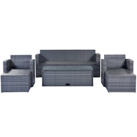 6-piece All-Weather PE rattan Patio Outdoor Dining Conversation