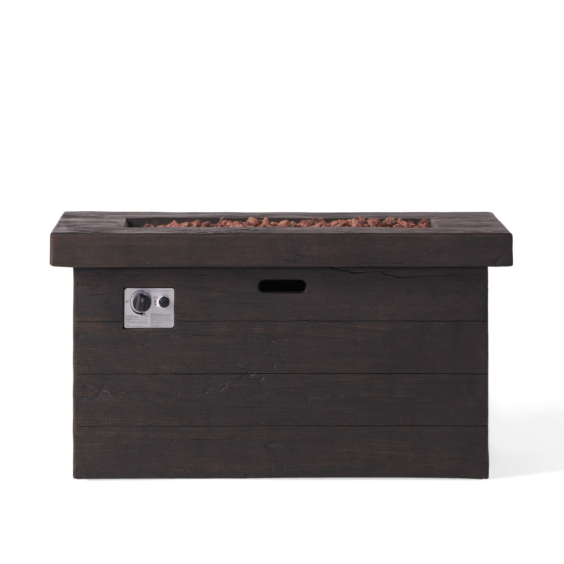 CUSTER Rectangular MGO Fire Pit 50,000 BTU Brown Magnesium Oxide 45