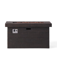 CUSTER Rectangular MGO Fire Pit 50,000 BTU Brown Magnesium Oxide 45