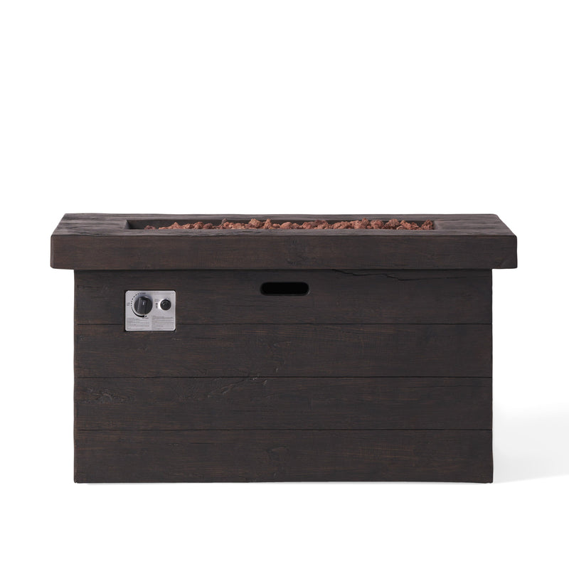 CUSTER Rectangular MGO Fire Pit 50,000 BTU Brown Magnesium Oxide 45