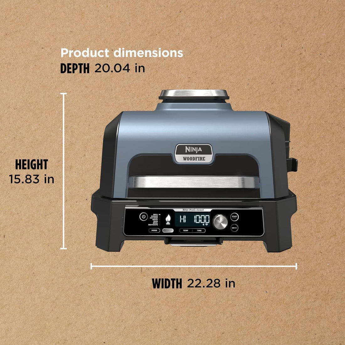 XL Smart Grill Smoker: 7-in-1, App Control, Black