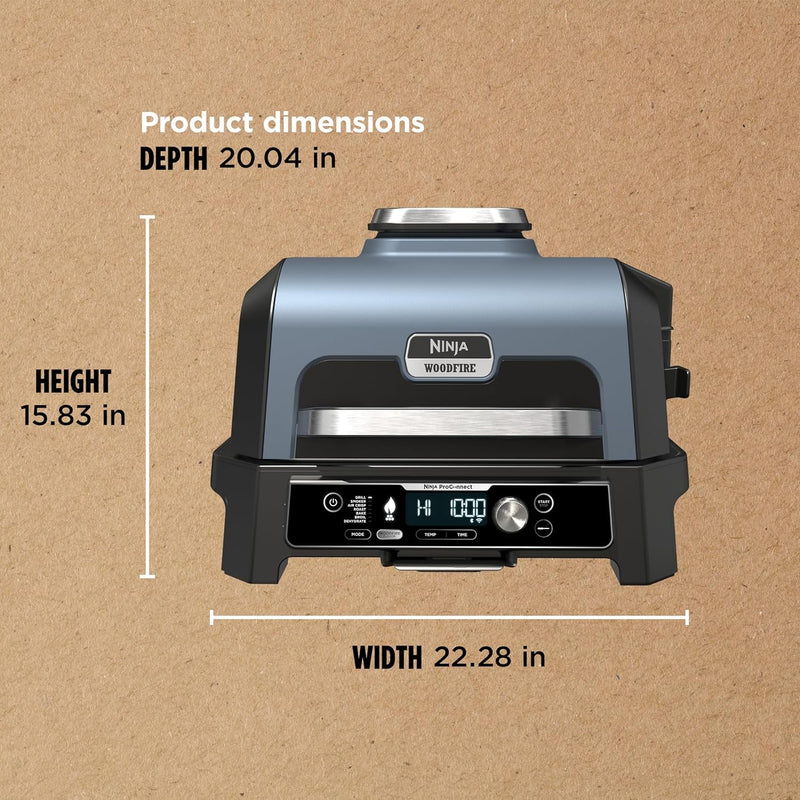 XL Smart Grill Smoker: 7-in-1, App Control, Black
