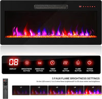 68" TV Stand with 36" Electric Fireplace Heater, Entertainment Center