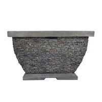 32'  MgO Light-Weight Concrete Wood Burning Square Fire Pit, Grey