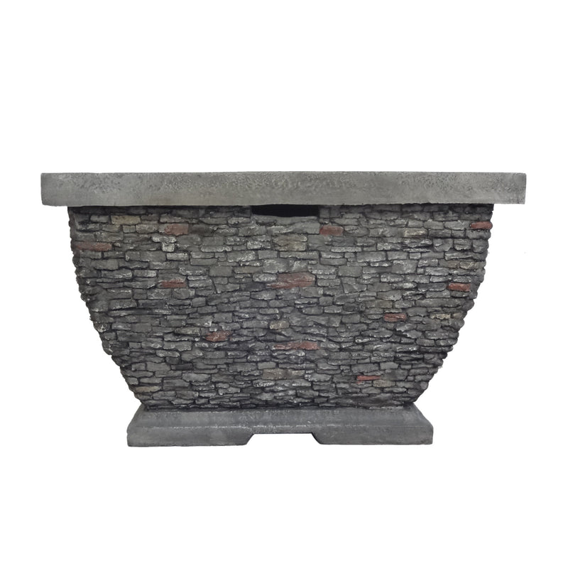 32'  MgO Light-Weight Concrete Wood Burning Square Fire Pit, Grey